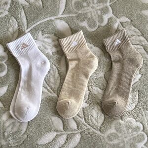 adidas Athletic Socks - White, Tan and Taupe
